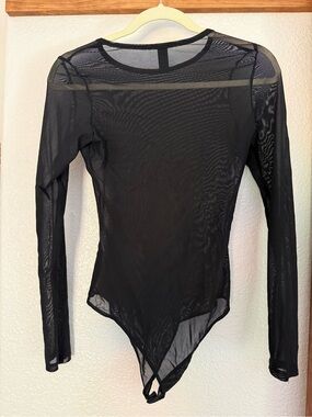 Windsor Black Sheer Long Sleeve Bodysuit
